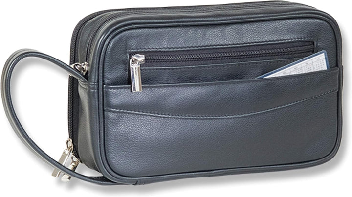 Rimbaldi HANDGELENKTASCHE HANDSCHLAUFE VIELE FÄCHER (Masse L*H*T: ca. 25 * 15 * 7 cm) Rind-Nappalede