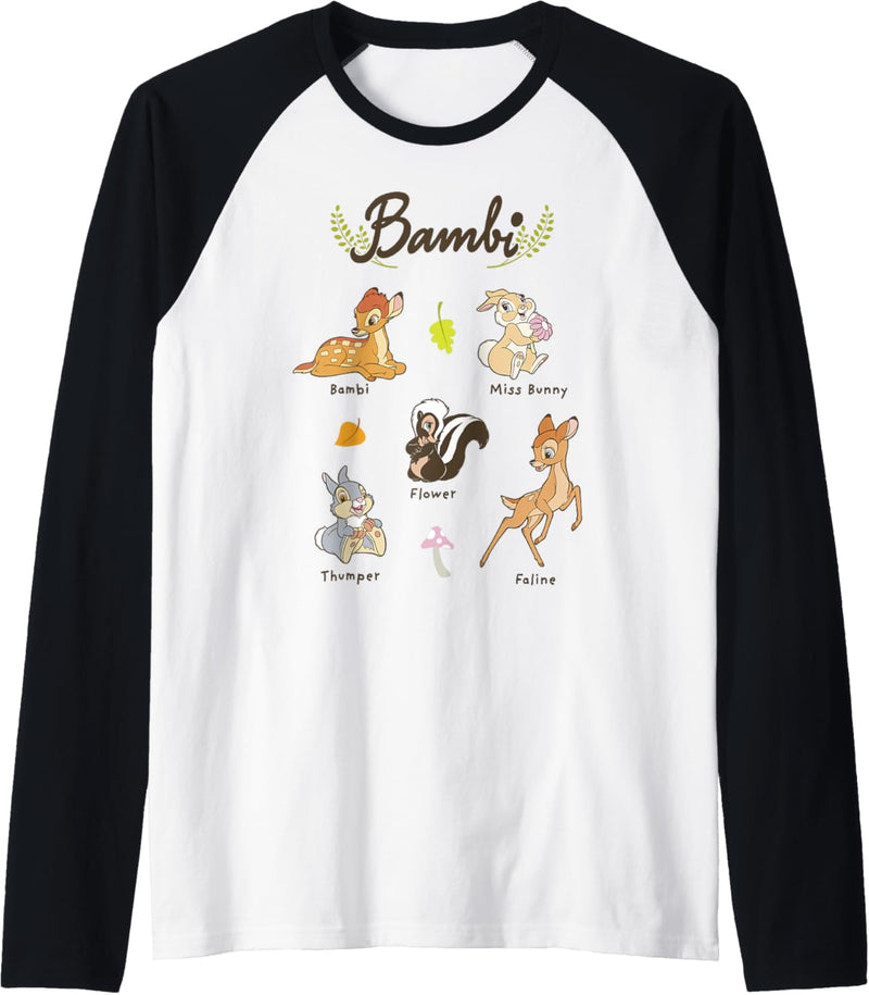 Disney Bambi Vintage Movie Characters Textbook Display Raglan