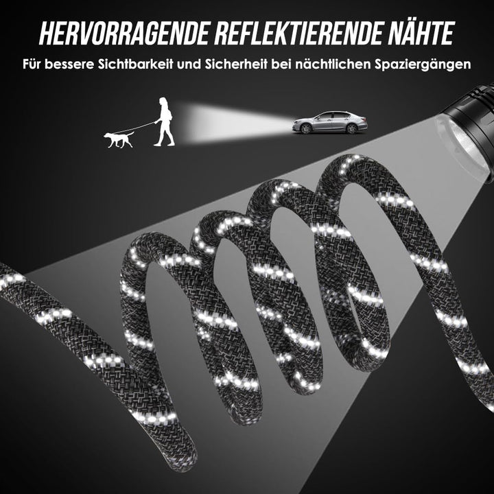 Hundeleine 3m für Kleine mittelgrosse Hunde, 8in1 Schleppleine mit 3 Verstellbare Schnalle und Griff