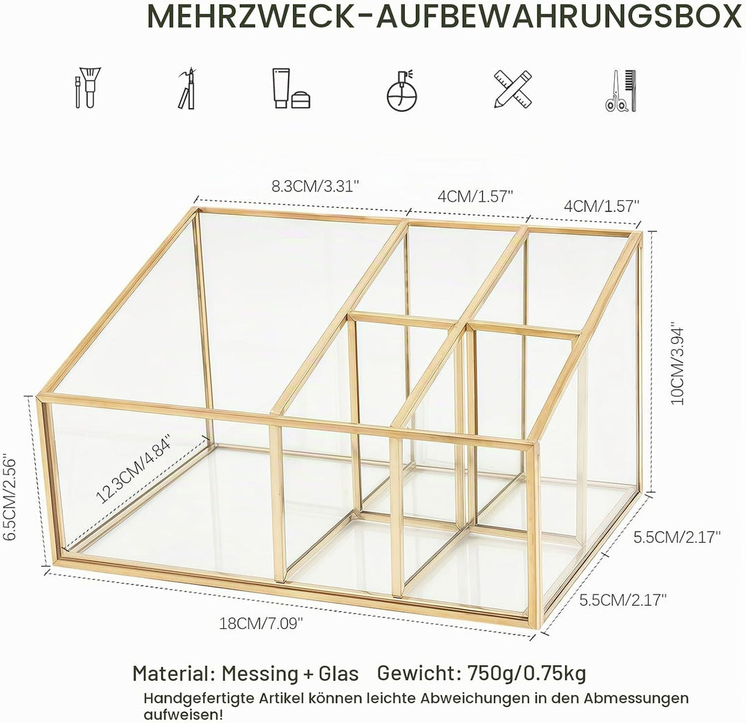 Make up Organizer Gold, Schminktisch Organizer, Pinsel Halterung Make up, Kosmetik Aufbewahrung mit
