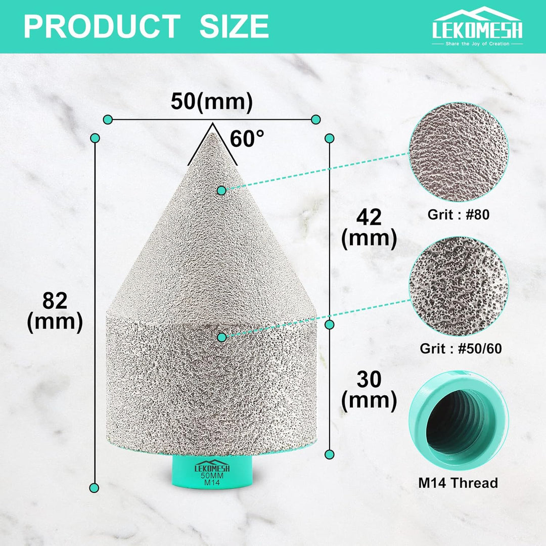 Diamant Fasenfräser 0-50mm LEKOMESH - Diamant Senksenker mit zum Formen vorhandener Löcher Feinstein