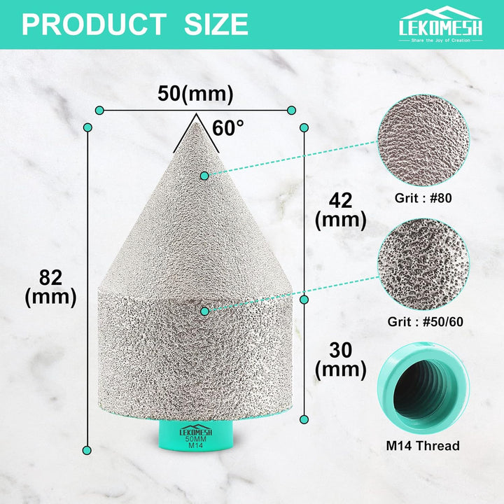 Diamant Fasenfräser 0-50mm LEKOMESH - Diamant Senksenker mit zum Formen vorhandener Löcher Feinstein