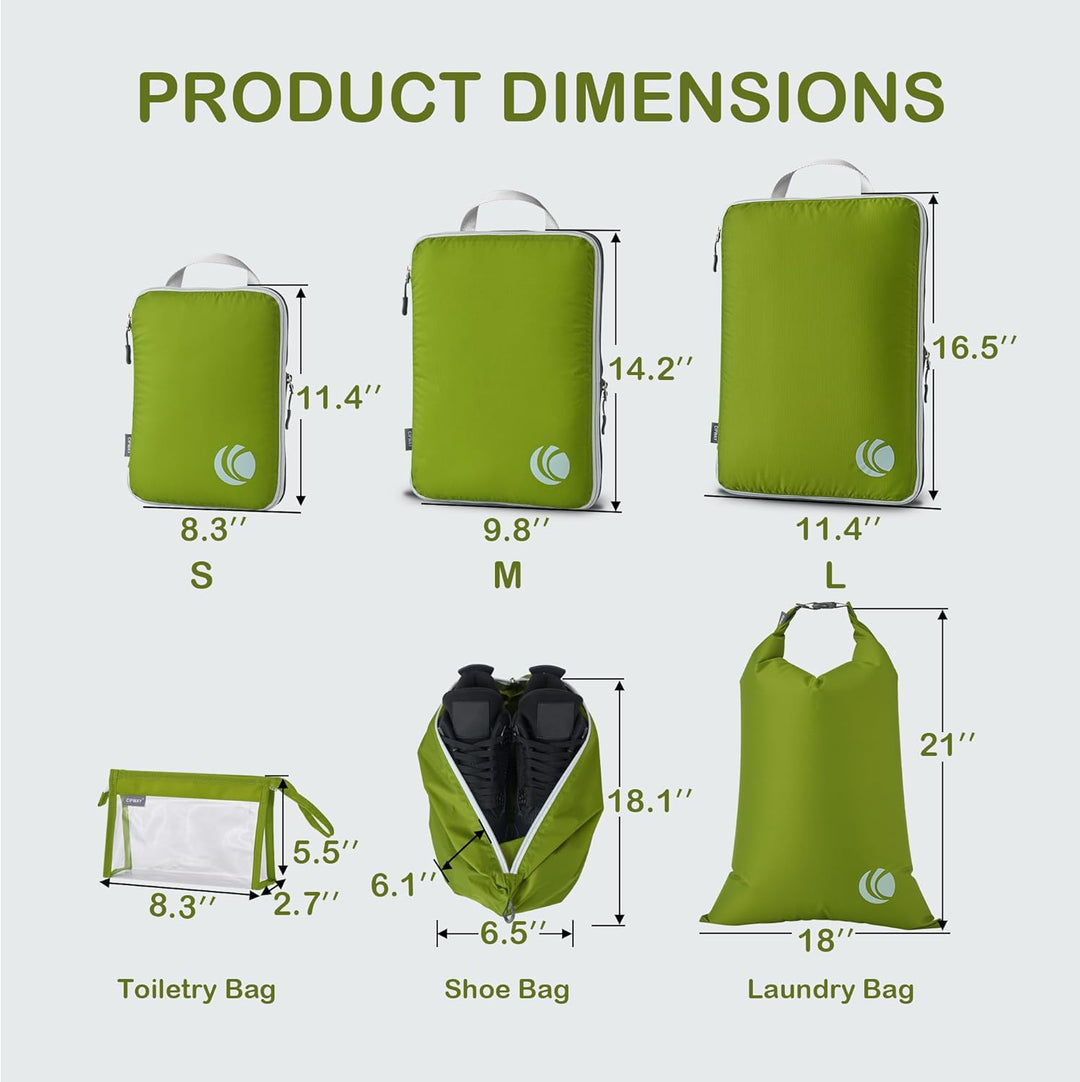 Cipway Kompression Koffer Organizer Set für Rucksack ，Ultraleichte Packtaschen Compression Packing C