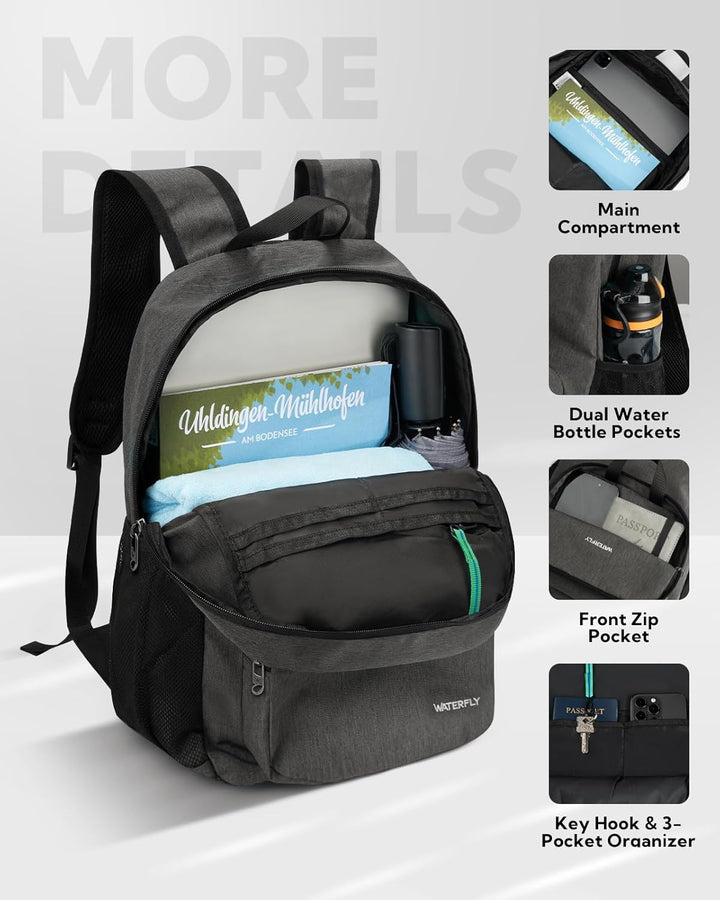 WATERFLY Rucksack Faltbar Tagesrucksack 20L: Wanderrucksack Faltrucksack Leicht Klapprucksack Daypac