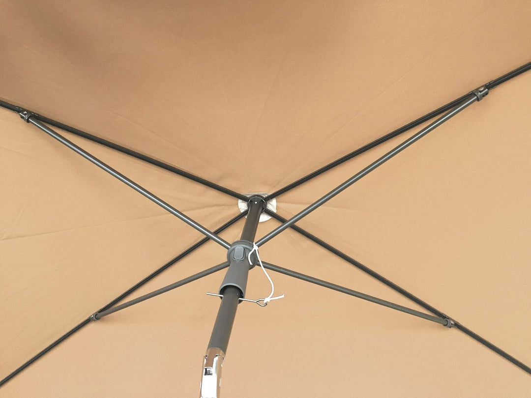 QUICK STAR Balkon Sonnenschirm 200x125cm Balkonschirm Rechteckig Knickbar Sand Gartenschirm UV 50