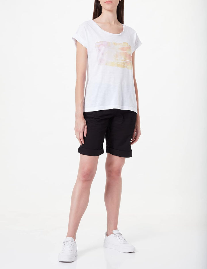 camel active Damen Kurzarm T-Shirt aus Organic Cotton XXL Broken White, XXL Broken White