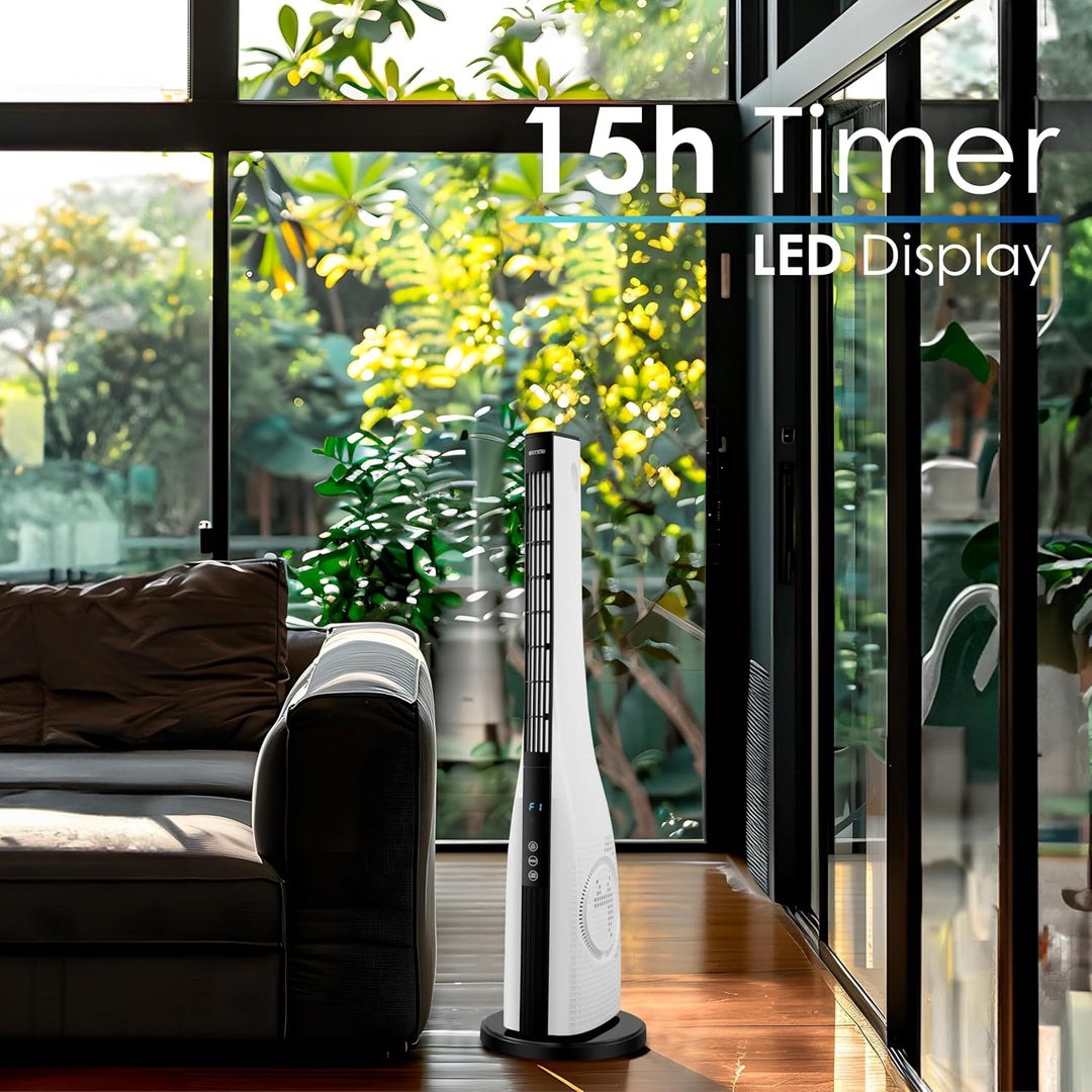 Echos® Turmventilator energiesparender Standventilator sehr leise Säulenventilator mit Fernbedienung