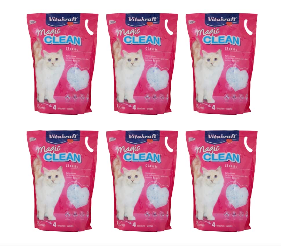 Vitakraft Magic Clean Katzenstreu, Silikon, 5 Liter, 6 Stück