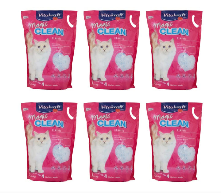 Vitakraft Magic Clean Katzenstreu, Silikon, 5 Liter, 6 Stück
