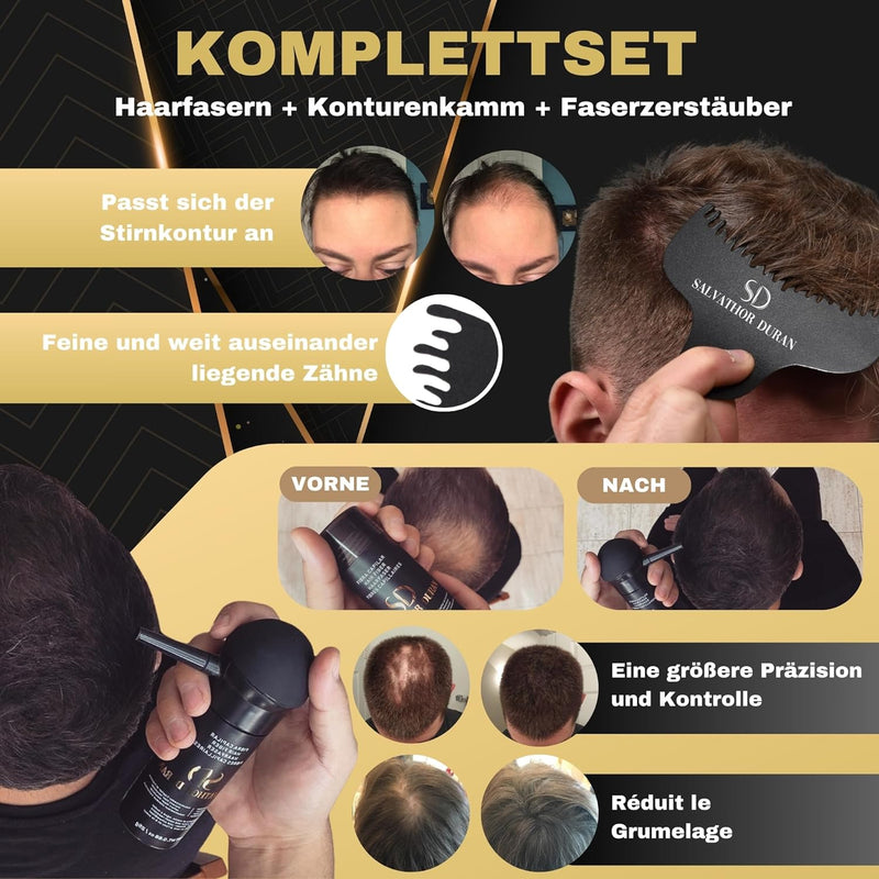 SALVATHOR DURAN Streuhaar zur Haarverdichtung - Schütthaar zur vollem Haar in Sekunden - Haar Puder