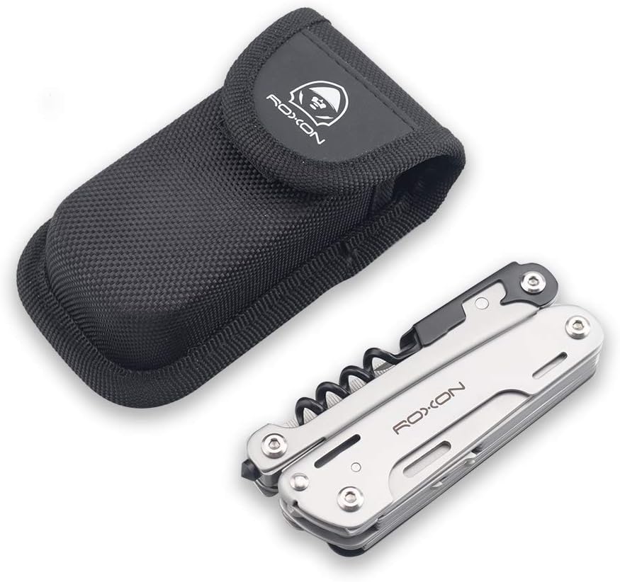 Roxon S801S STORM Multitool Zange, Outdoor Multi Tool, Multitool mit extra Bits Gruppe und schwarzem