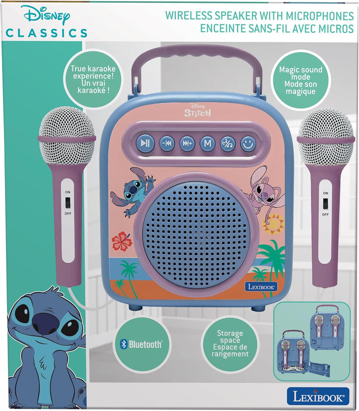 Lexibook, Disney Stitch, Drahtloser Lautsprecher mit 2 Mikrofonen, Rosa/blau, BTC050D, Stitch