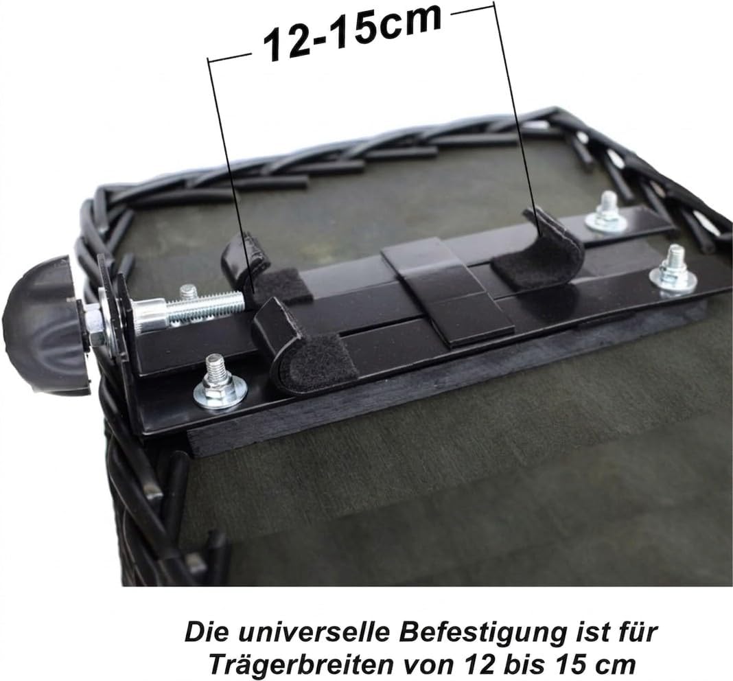 Fahrradkorb für Hunde – mit Gitterhaube, Befestigung für Gepäckträger, herausnehmbarem Kissen – aus