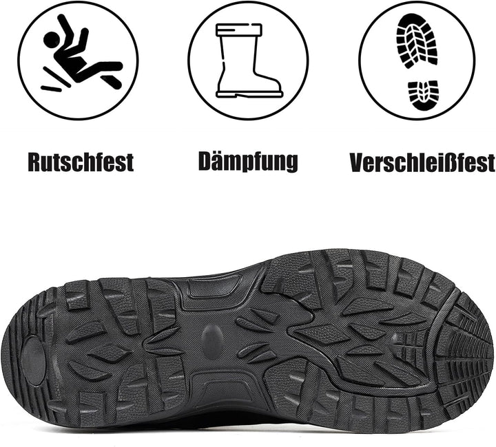 TLOLA Winterstiefel Herren Wasserdicht Warm Gefüttert Schneestiefel Leicht Wanderschuhe Trekkingschu