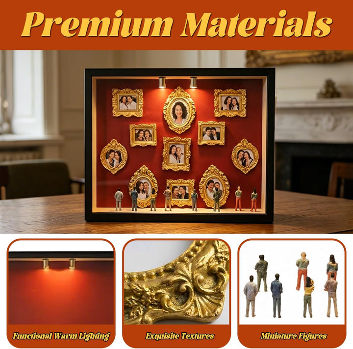 DIY Mini Museum Silhouettenbox mit Licht, Shadow Box Bilderrahmen Set, Museum of us, Foto Erinnerung