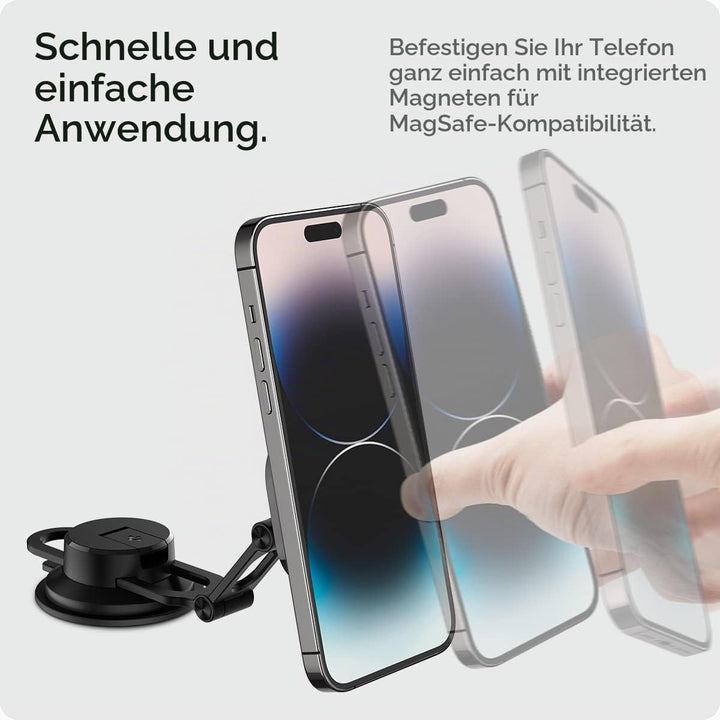 Spigen OneTap 3 Magfit Magsafe Autohalterung, Armaturenbrett und Windschutzscheibe KFZ Magnetische H