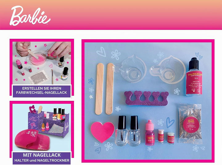 Lisciani - BARBIE - Nagelkunst - Farbwechsel - Kreatives Spiel - Glitzer und Glitzer - Nagellack, de