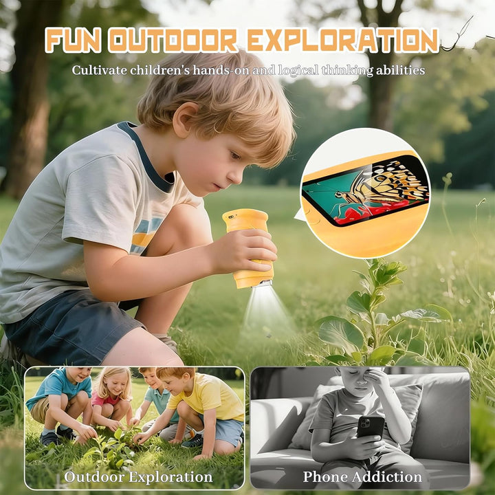 Mikroskop für Kinder, 1000x Digital Mikroskop, Taschenmikroskop Experimente für Kinder ab 6, Kinderm
