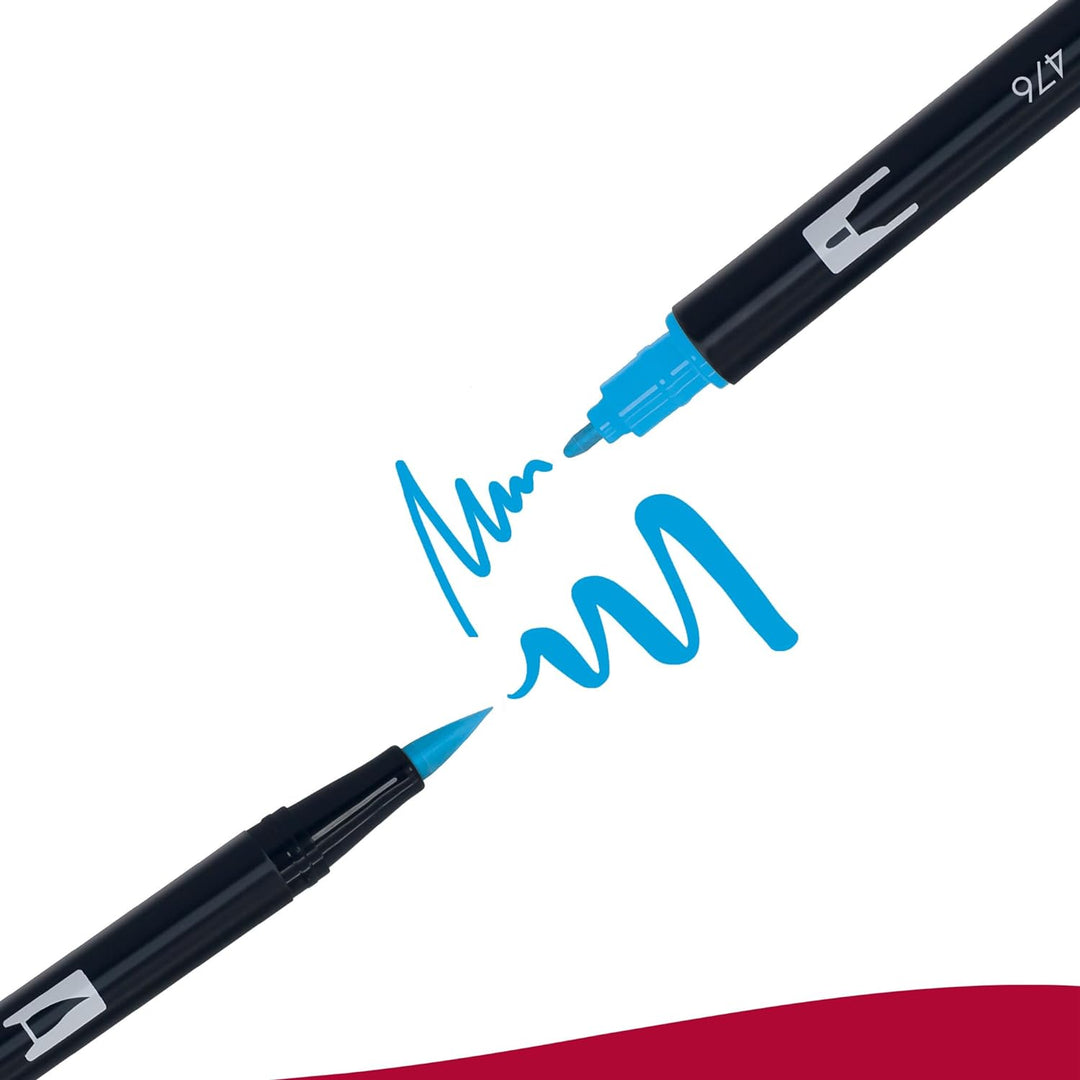 Tombow Fasermaler Dual Brush Pen mit zwei Spitzen 12er Set, primärfarben Single, Single