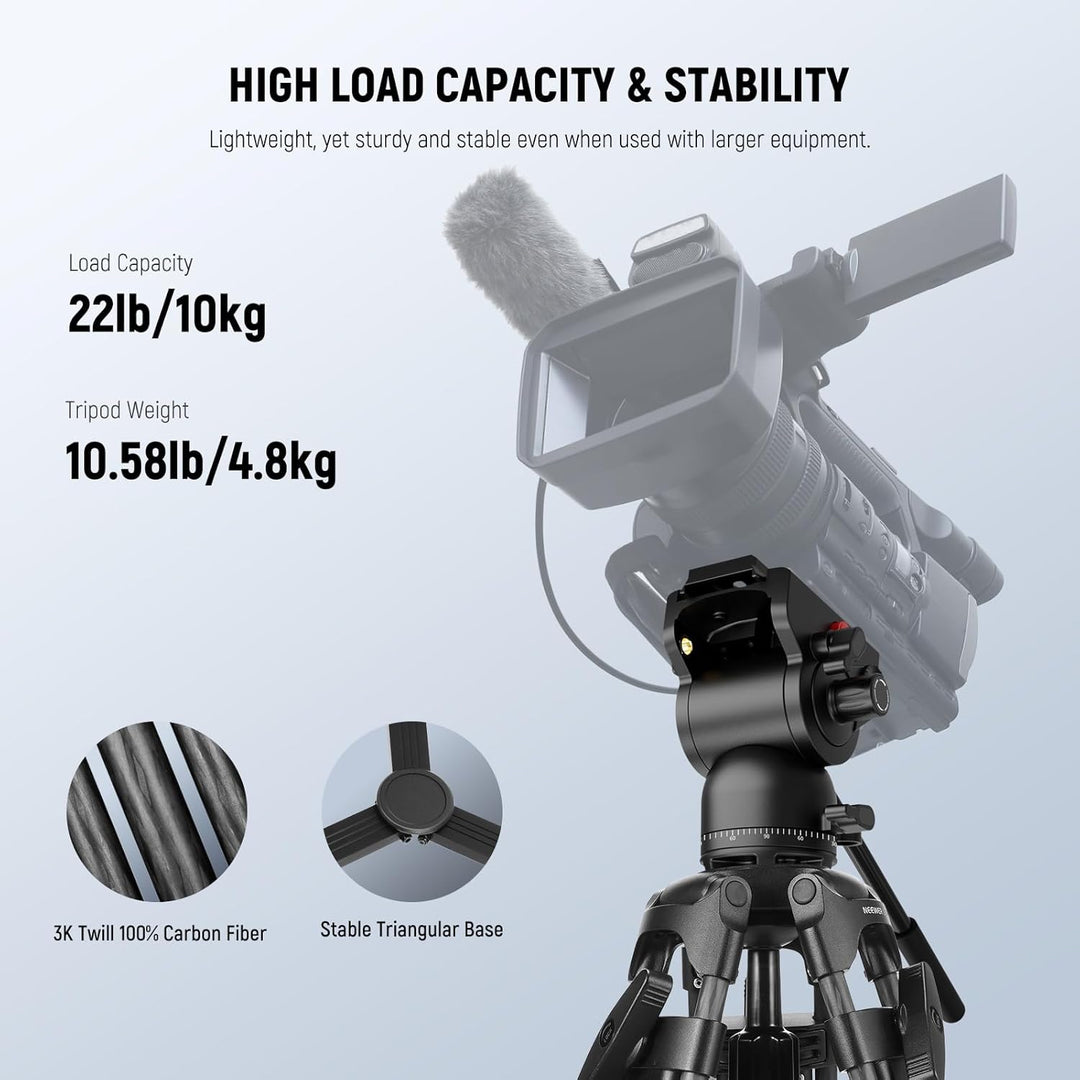 NEEWER LL34 78" Kamera Videostativ One Step Schnellspanner mit Dämpfungsflüssigkeitskopf robustes Ko