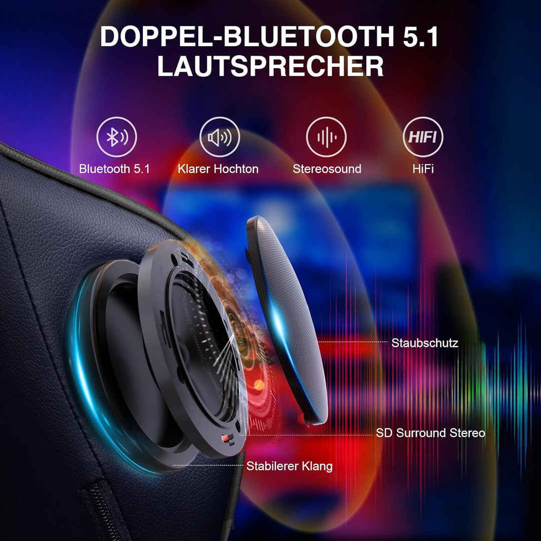 GTPLAYER Gaming Stuhl Gamer Stuhl mit Fussstütze Bluetooth Lautsprecher Ergonomischer Bürostuhl Comp