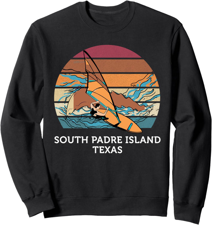 Windsurfen Vintage Sunset Beach Surfen South Padre Island Sweatshirt