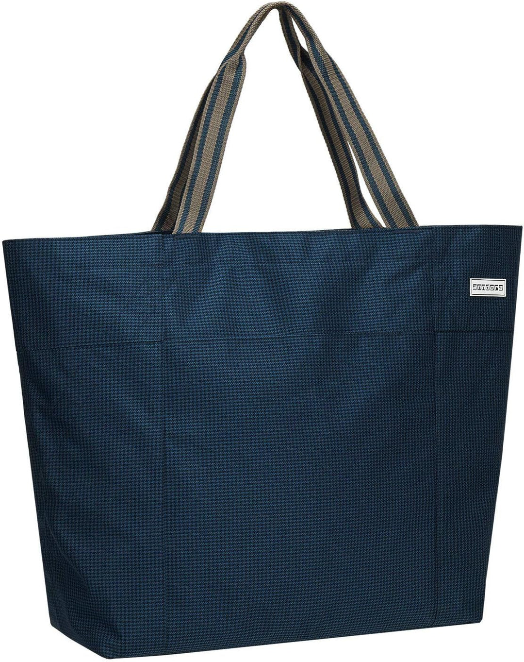 anndora XXL Shopper Blau Hahnentritt - Strandtasche 40 Liter Schultertasche Einkaufstasche, Blau Hah