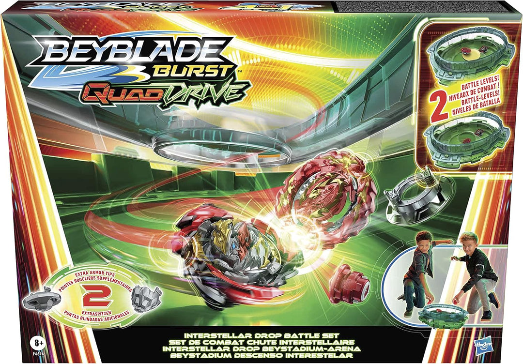 Hasbro Beyblade Burst QuadDrive Interstellar Drop Battle Set − Beystadium-Arena, 2 Kreisel und 2 Sta