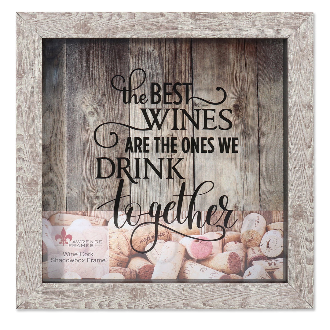 Lawrence Frames 10x10 Weathered Birch Shadow Box Wine Cork Holder 25,4 x 25,4 cm Weinkorkenhalter au