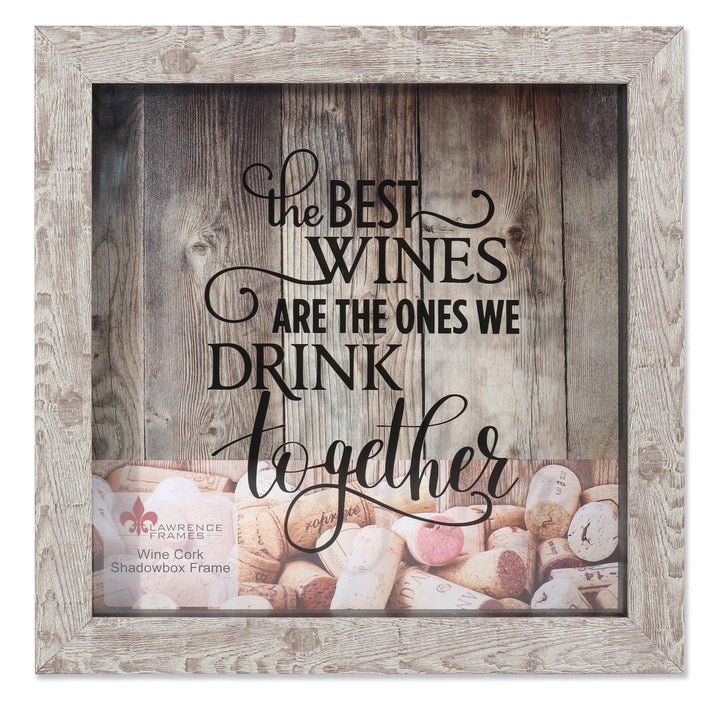 Lawrence Frames 10x10 Weathered Birch Shadow Box Wine Cork Holder 25,4 x 25,4 cm Weinkorkenhalter au
