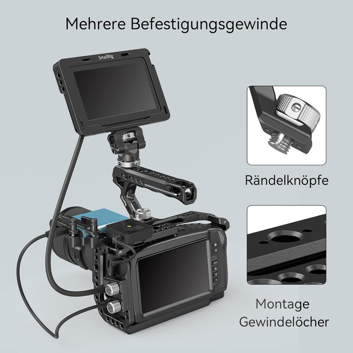 SmallRig Top Handle Ergonomischer Griff mit Positionierungslöchern für AR RI, Anti-Off-Designed Cold