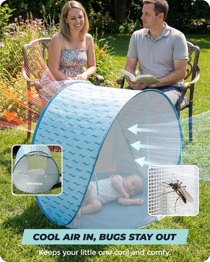 Strandmuschel Baby mit UV-Schutz UPF 50+, Pop-Up Strandzelt für Kinder & Babys, Automatischer Aufbau