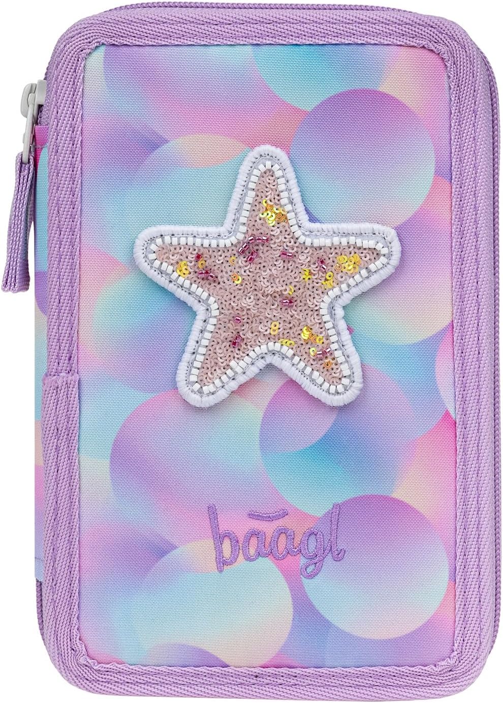 Baagl 3 Fach Federmäppchen Mädchen, Schulmäppchen für Schreibwaren, Schulsachen Federtasche, Federma