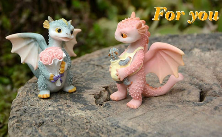 Miniatur Fee Garten Drache Figurine- Aus Meinem Herzen Anwesend Blume Drache, Anwesend Blume Drache