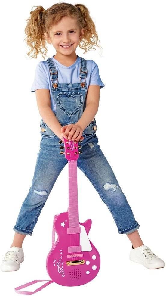 Simba 106830693 - My Music World Girls Rockgitarre, Metallsaiten, Gurt, 56cm, ab 4 Jahre