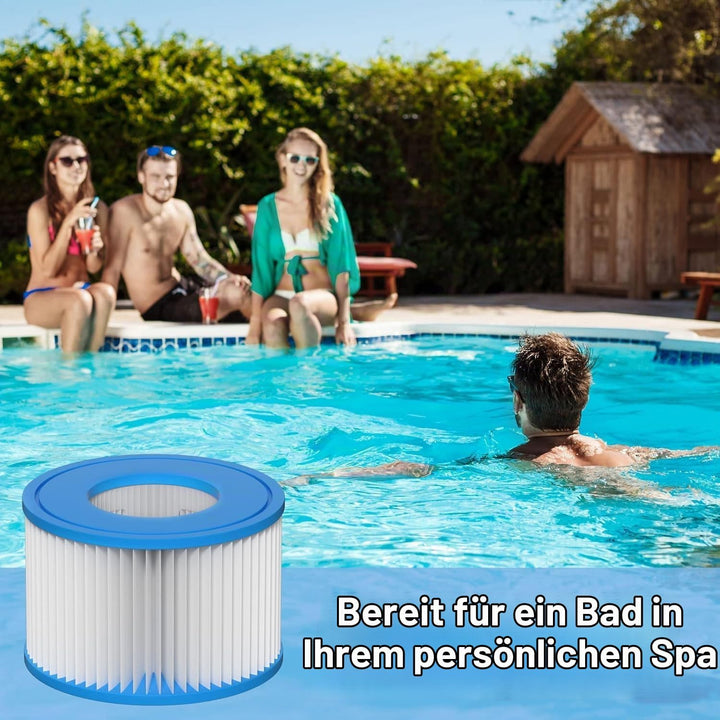 Spa Filter VI, 8 Stück Filterkartuschen VI für Bestway Miami, Monaco Lay-Z-Spa, Vegas, Palm Springs,