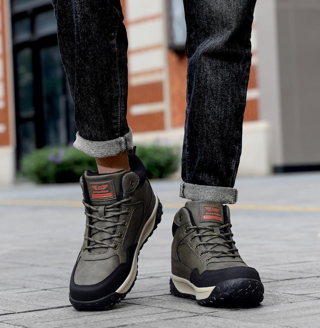 ARRIGO BELLO Winterschuhe Herren Warm Gefüttert Mid Schneestiefel Winterstiefel Rutschfeste Trekking