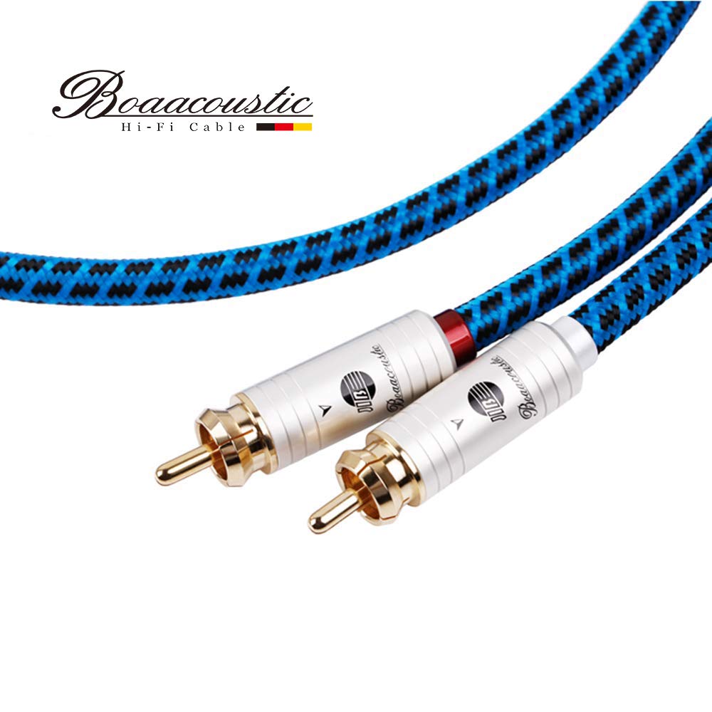 BOAACOUSTIC Cinch Kabel - Stereo Audio RCA Kabel 2x Stecker zu 2x Stecker - für HiFi-Anlage, HiFi-Re