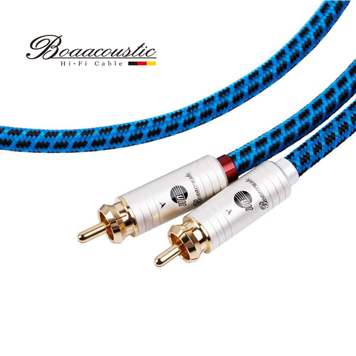 BOAACOUSTIC Cinch Kabel - Stereo Audio RCA Kabel 2x Stecker zu 2x Stecker - für HiFi-Anlage, HiFi-Re