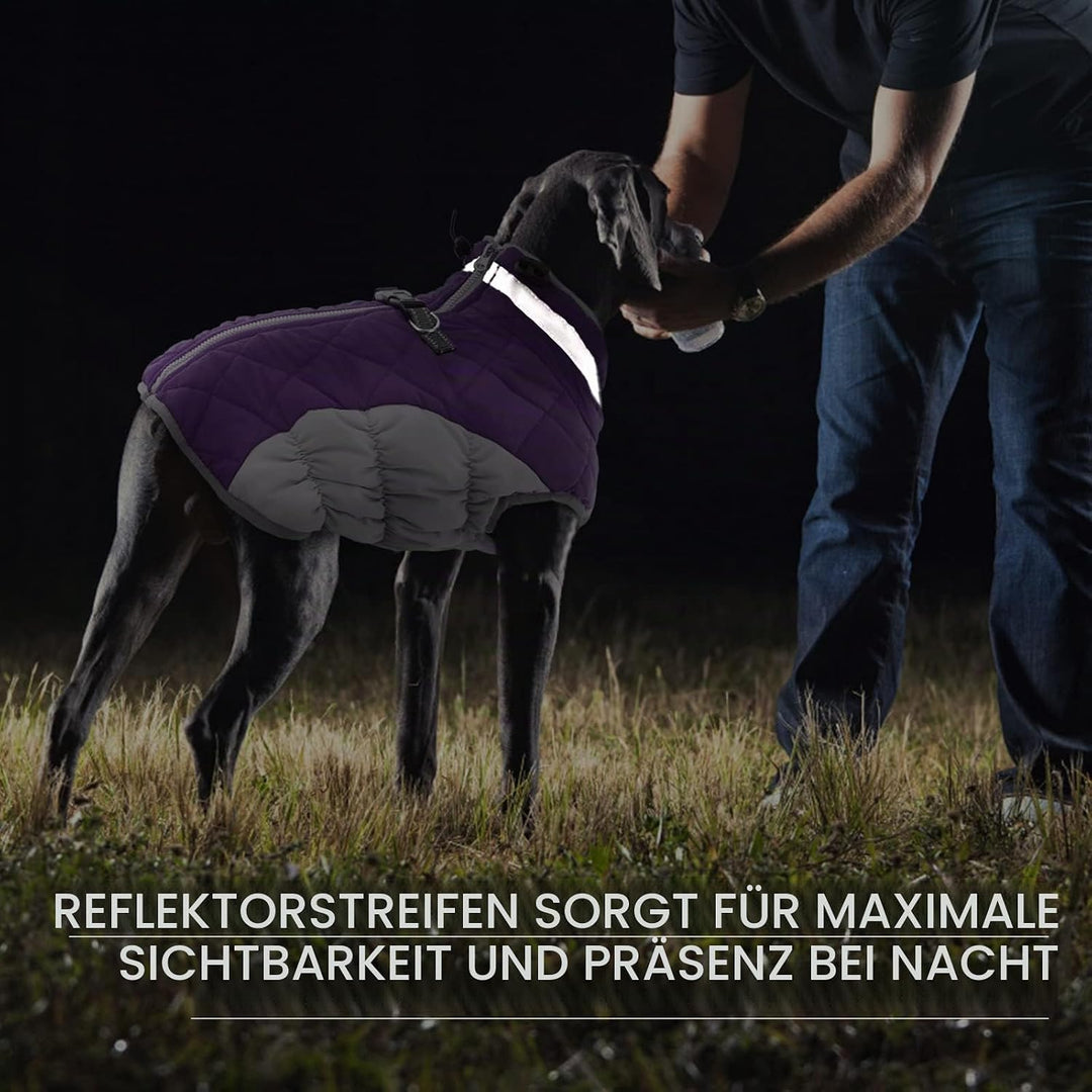 Kuoser Hundejacke Wintermantel für Mittelgrosse Hunde - Wasserdichte Winterweste Mit Geschirr - Warm