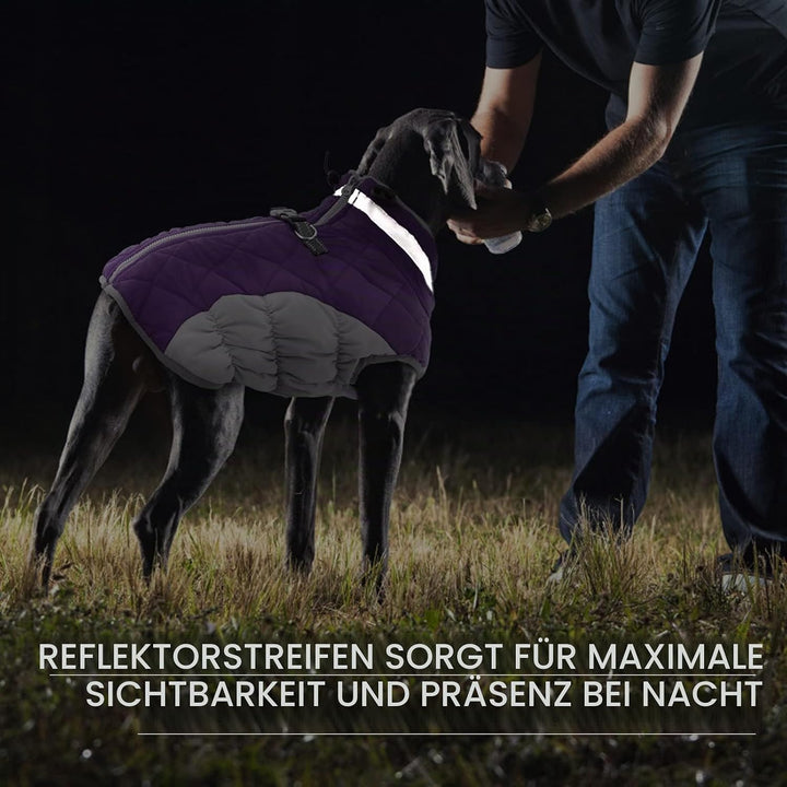 Kuoser Hundejacke Wintermantel für Mittelgrosse Hunde - Wasserdichte Winterweste Mit Geschirr - Warm