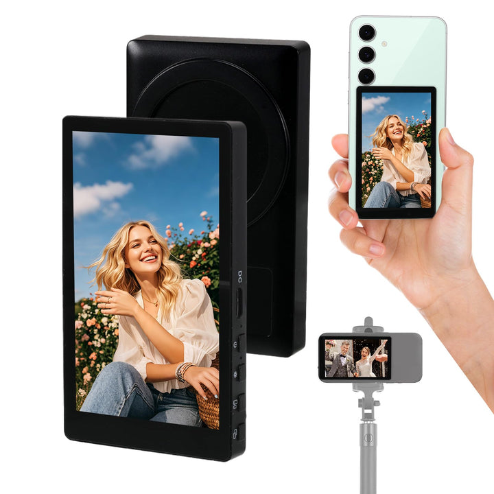 Handy Selfie Monitor, 3,97" Smartphone Rückkamera Magnetisch Selfie Monitor Bildschirm für iPhone un