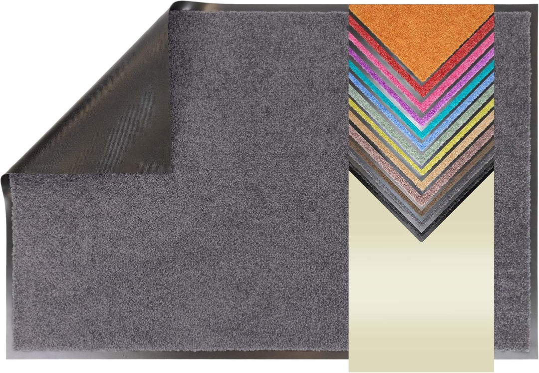 Primaflor Schmutzfangmatte CLEAN – Anthrazit, 60x180 cm | Saugstarke, Schwer entflammbare Fussmatte