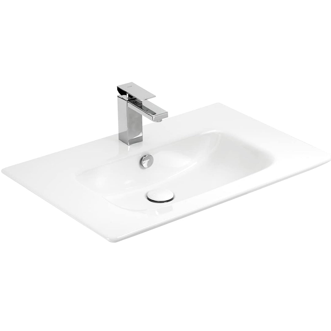 Kerabad Design Waschbecken, Einbauwaschbecken eckig, Waschtisch flach, 70 cm 14070-kl, 14070-kl