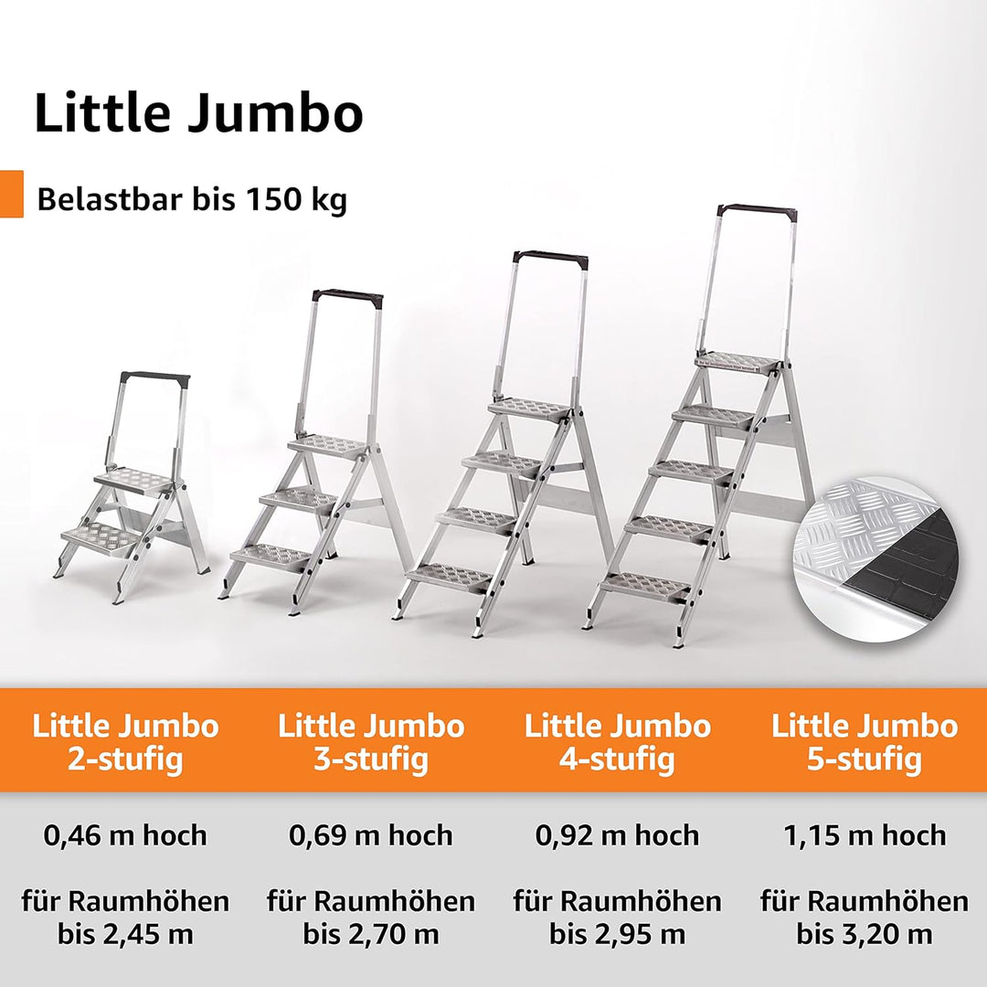 WAKÜ Little Jumbo Trittleiter 2-stufig Art.-Nr. 210 C Compact - Kunstsstoffbelag ohne Sicherheitsbüg