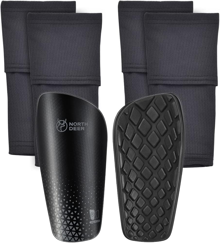 Northdeer Kinder Herren Schienbeinschoner inkl. Stutzen mit Optimierter Einstecktasche - Schienbeins
