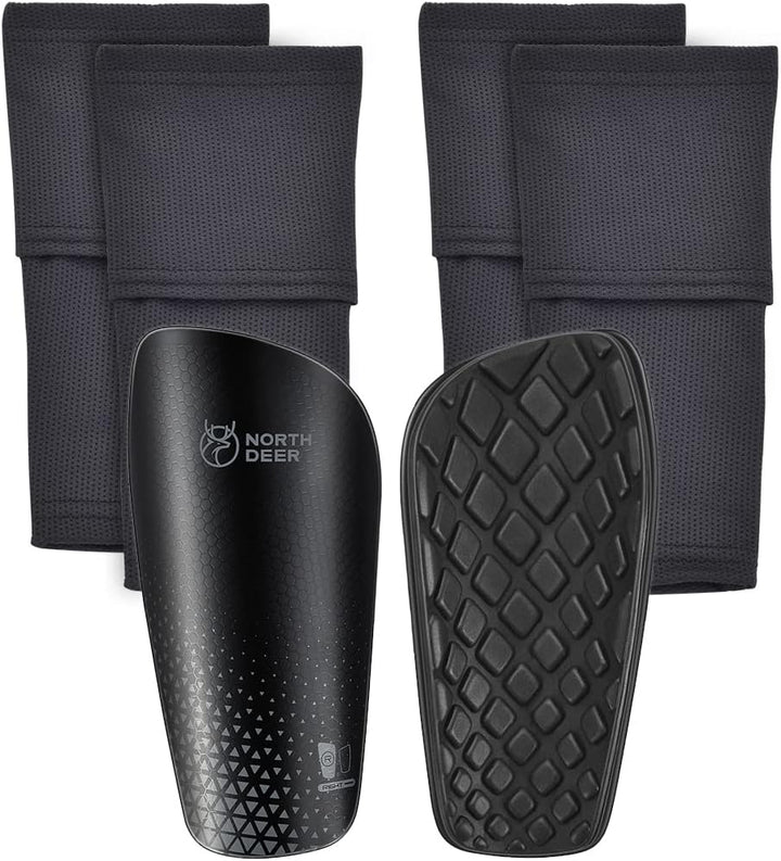 Northdeer Kinder Herren Schienbeinschoner inkl. Stutzen mit Optimierter Einstecktasche - Schienbeins