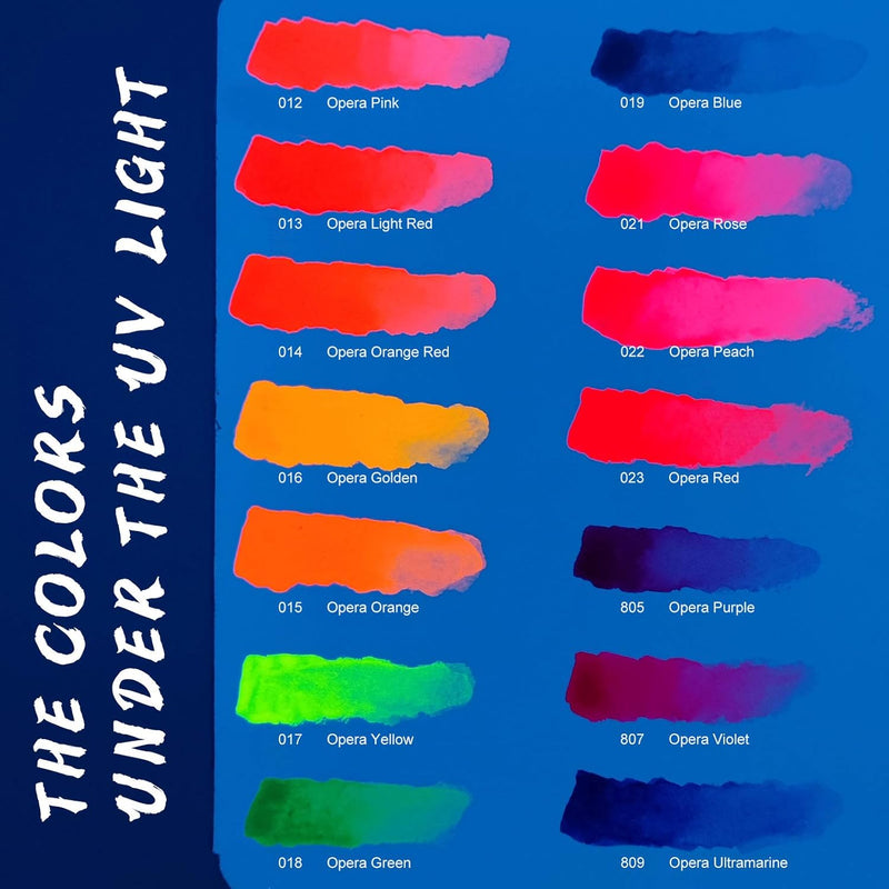 Paul Rubens Aquarellfarben set - 14 Neonfarben x 5 ml Tuben Wasserfarben Opera, hochpigmentierte und
