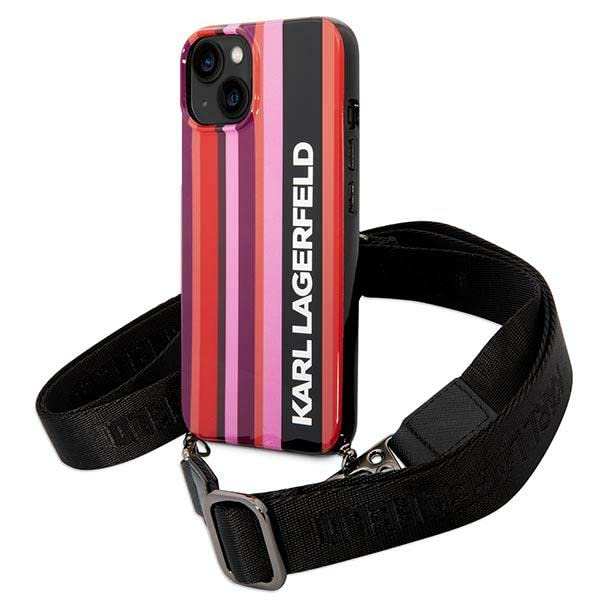 Karl Lagerfeld KLHCP14MSTSTP hülle für iPhone 14 Plus 6,7" hardcase rosa/pink Color Stripes Strap
