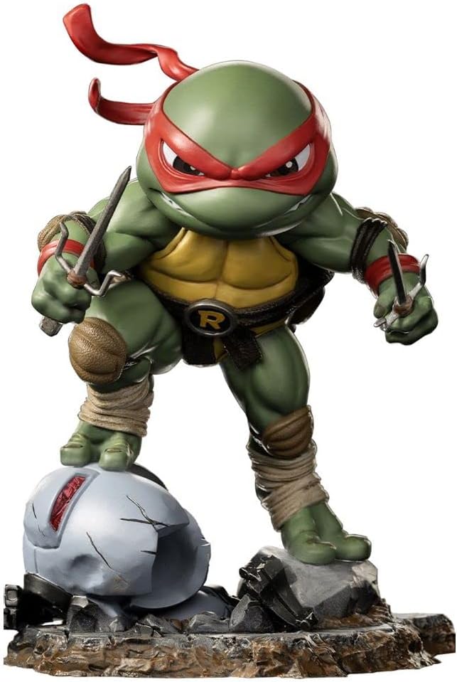 Iron Studios 84056 TMNT Raphael Minico statuen, Mehrfarbig